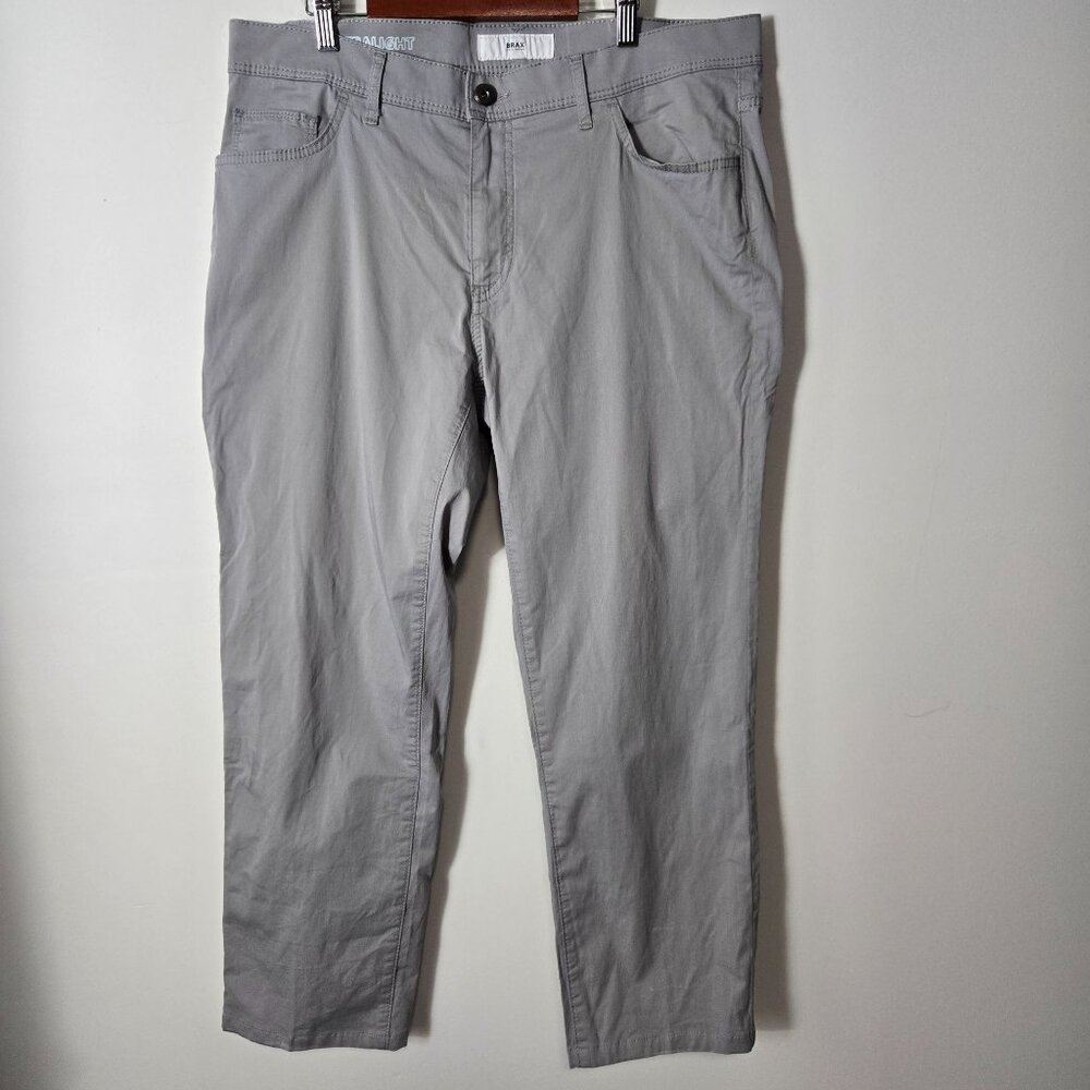 BRAX Men's Size 36x28 Cadiz Ultralight Gray Straight Leg Pants